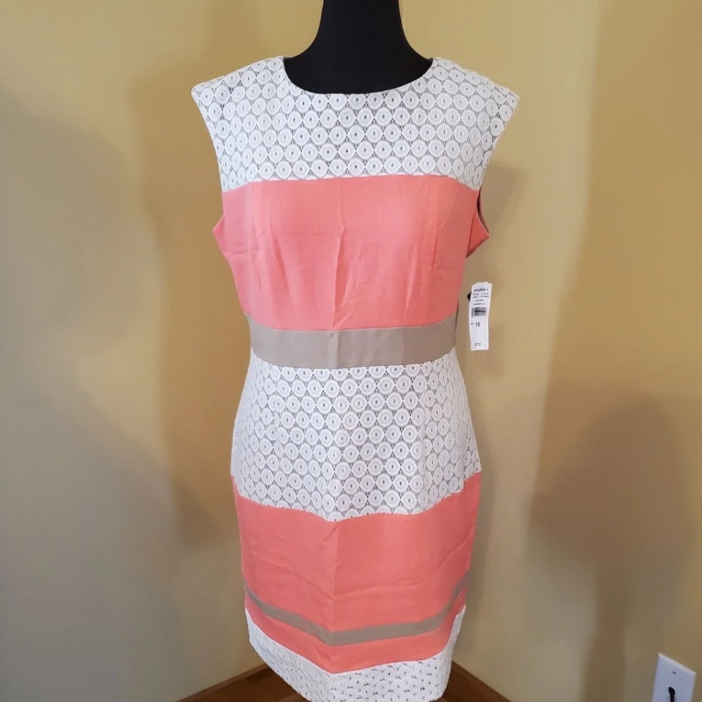 NOT FOR SALE, DO NOT BUY Women’s Studio One Dress BNWT Coral & Camel